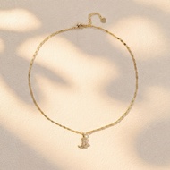 Adjustable necklace - 14K gold plated denim boot necklace