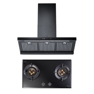 MEX Set รุ่น V3772MHR + K635BFB90 เตาแก๊สและเครื่องดูดควันแบบกระโจมทรงกล่อง (สีดำ) 90 ซม.