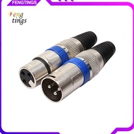 [Ft] 1Pair XLR 3 Pin Male Female Mic Plug Audio Microphone Cable Adapter Connector
