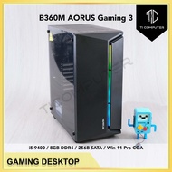 E.Supercase V1005 B360M AORUS Gaming 3 Intel i5-9400 8GB RAM 256B SATA SSD Win 11 Pro Refurbished Cu