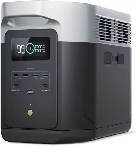 Portable Power Station DELTA 2 Max, 2400W LFP Solar Generator, Full Charge in 1 Hr, 2048Wh Solar Pow