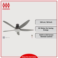 KDK K15UW-QEY 150cm/60 Inch Nikko Ceiling Fan (Short Pipe) with LED Light | ESH