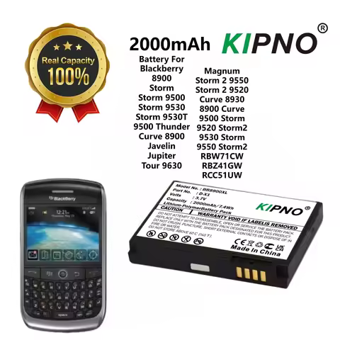 KIPNO 2000mAh BAT-17720-002 D-X1 Battery For Blackberry 8900 8910 9500 9520 9530 9550 9630 9650 Mobi
