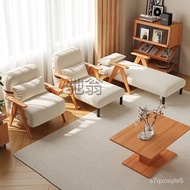 WPWooden House Solid Wood Sofa Bed Living Room Foldable Dual-Use Single Sofa Sofa