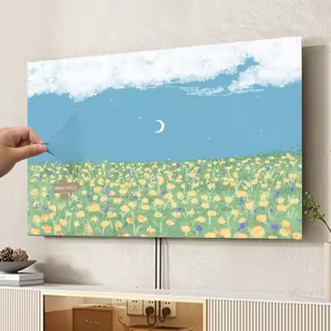Household Television LCD TV Hood Dust-proof Cover Towel 32/40/46/60/69/76/85 Inch Universal Hanging 
