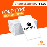 EASYPACK A6 Thermal Sticker Roll Thermal Label Sticker FOLD 100mm*150mm Thermal Airway Bill Courier Bag Shipping Label