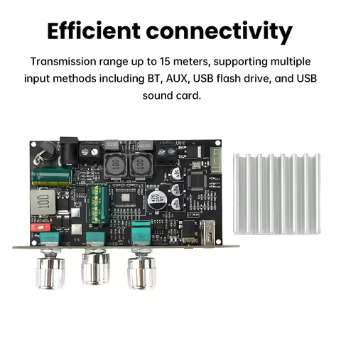 ZK-1001U DC 9-24V Mono 100W BT 5.3 Amplifier Board Module Amplifier Chip TPA3116D2 Chip TWS Box Moth