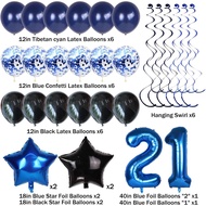 21st Birthday Decorations, 21st Birthday Decorations for Him, Happy Birthday Banner Blue Number 21 F