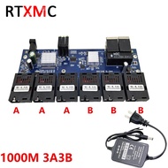 100/1000M Gigabit Ethernet Fiber Switch 6*1.25G Fiber Port 2 RJ45 Port Media Converter 20KM SC Singl