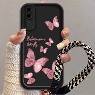 pink butterfly Casing for Huawei P50 Huawei P50Pro Huawei P20 Huawei P20Pro Huawei P30 Huawei P30Pro