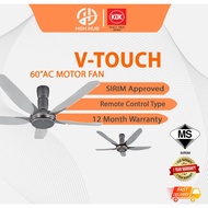 (READY STOCK) + FREEGIFT( KDK K15Y2 60" Inch V-TOUCH SERIES 5 Speed AC MOTOR With REMOTE CONTROL CEILING FAN