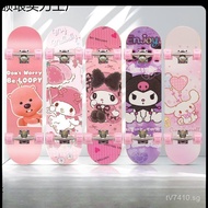 Girl's Double-Sided Glow in the Dark6Beginner Girls Skateboard Four Wheels Teenagers Children12Boy E