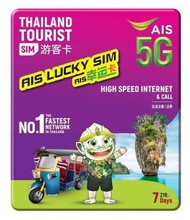 AIS - Tourist sim【7日+通話】泰國 (15GB 幸運卡) 5G/4G 無限上網卡數據卡SIM卡電話咭[H20]