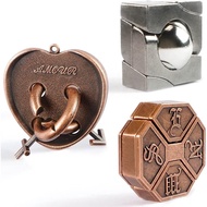 MHY Large Size Brain Teaser Puzzles,3 Pieces Metal Cast Puzzle Games Toys,3D Highly Difficult Adult 