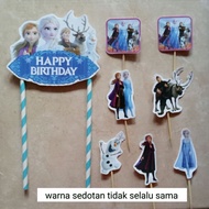 Topper toper skewer cake decoration rice cake tumpeng birthday happy birthday frozen character