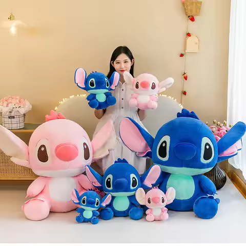 New Disney Cartoon Stitch Angel Scrump Plush Dolls Anime Toys Lilo & Stitch Stich Plush Stuffed Toys