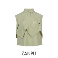 ZANPU SS26 Structured Layer Polo Shirt เสื้อเชิ้ตโปโล BL-9260102 (GREEN)