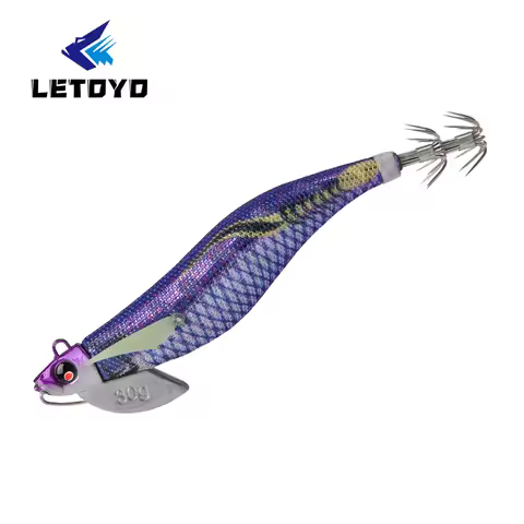 LETOYO Luminous Plating squid bait tip run sinker EGING squid jig Artificial bait Cuttlefish lure We