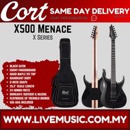 Cort X500 Menace Electric Guitar Ebony Fretboard with Bag - Black / Grey Satin (X-500/X 500)