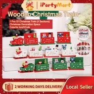 [SG] 🎅 🎄Home Decoration Wooden Christmas Train (4 Sections) for Windows Ornament Xmas Gift Christmas Party Kids⛄ 🎁