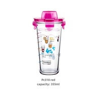 Glasslock Glass Cup Tumbler Female Student South Korea Fresh Cute Creative Water Cup Portable Tea Cu