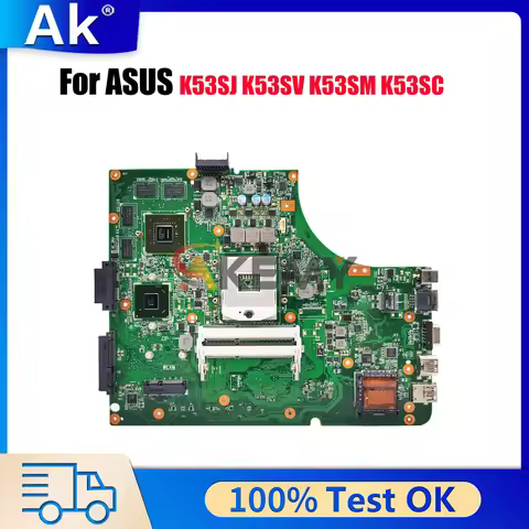 K53SV Laptop Motherboard For ASUS K53S K53SJ K53SC K53SM K53SK K53SV K53SD Notebook Mainboard 100% T