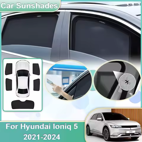 Car Mesh Sun Shade For Hyundai Ioniq 5 2022 Accessories Ioniq5 2021 2023 2024 Sunshades Windshield W