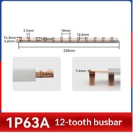 BUSBAR COPPER MCB COMB MCB 12&18 For MCB DZ47 Air Switch Connector Copper Bar Terminal Block 1P63A 2