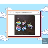 LGBTQ+ Flag Inspiration Half Wing - Perler Beads Keychain