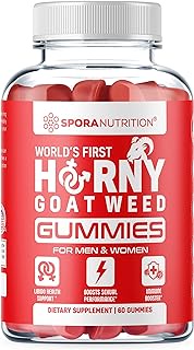 Spora Nutrition Goat Weed Gummies for Men and Women – Maca Root Tongkat Ali – Energy Stamina Libido Health Immune Booster – 60 Gummies, 60 Count (Pack of 1)