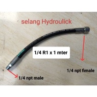Hydroponic hose 1/4 R1 x 1 meter + 1/4 male + 1/4 fimale