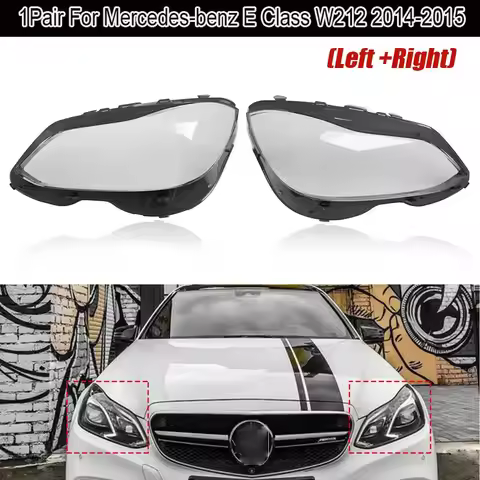 Pair Headlamp Headlight Lens Cover Transparent Lampshade For Mercedes-Benz E-Class W212 E200 E260 E2