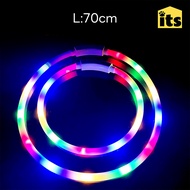 its pet : ปลอกคอเรืองแสงสัตว์เลี้ยง ปลอกคอนิรภัย สะท้อนแสง ที่คล้องคอแมว สายปรับได้ ยาว 70 cm.