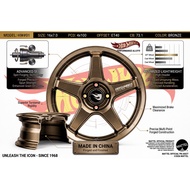 HOTWHEELS Sport Rim HW-01 | 16 inch 7.0JJ 4x100 ET 40 | RACING BRONZE untuk MYVI , BEZZA , CITY , JA