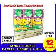 Paseo pocket tissue contains 6/s pocket tissue 2ply facial tissue