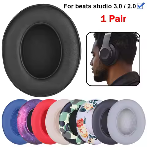 Ear Pads Replacement For Beats Studio 3.0/2.0 Wireless and Wired Headphone High Density Memory Foam 