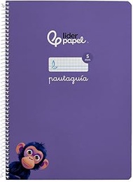 Liderpapel A4 Spiral Bound Soft Cover Notebook 80 h 75g Squared 5mm Purple