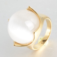 Wgk Nhẫn Opal Trứng Bồ Câu Nhân Tạo Nhẫn Thép Titan Phi Giới Tính Nhẫn Đá Quý Bằng Thép Không Gỉ Cho