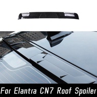 For 2020 2021 2022 Hyundai Elantra Avante CN7 ABS Plastic Roof Spoiler Black Carbon Rear Trunk Wings