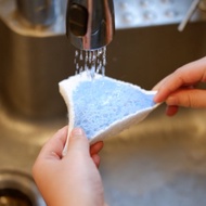 Leaffy天然植物百潔海綿 富士山(青) 廚房清潔 洗碗杯具 快乾防菌