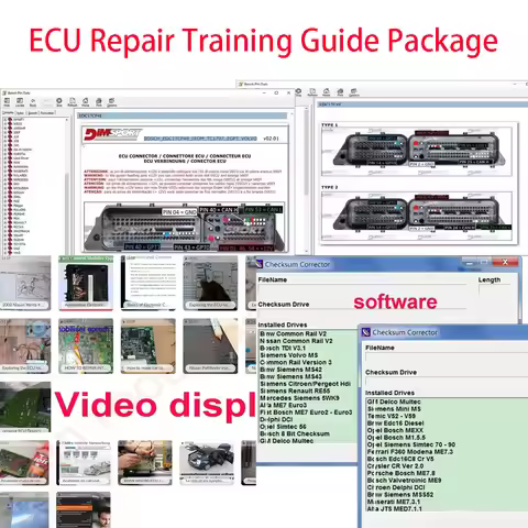 ECU Repair Training Guide Package ECU Basic Electronics Components EPROM TEST Progranm EDC Datasheet