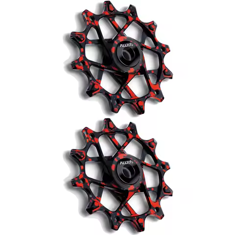 ALLTOO Bike Bicycle Part 12T 2PCS Black-Red Jockey Guide Wheels For Rear Derailleur Shimano Sram GX 
