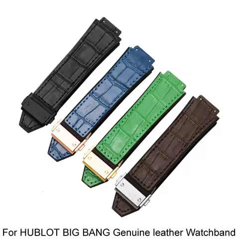 Watchband for HUBLOT BIG BANG Genuine leather 25*19mm Waterproof Men's Watch Strap Chain Watch Acces