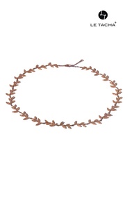 LE TACHA Enchanted Peony Petals – Moonlight Rose gold Necklace สร้อยคอ โรสโกลด์ ใบไม้ ดอกพีโอนี เบสท