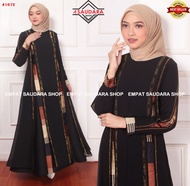 Empat Saudara-(COD)//Gamis Abaya Turkey/ Abaya Arab Hitam Jersey Mix Ceruti Bordir Mote Swarosky Tur