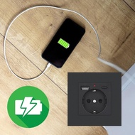 Standard USB Socket with USB TypeC Charging 16Amp Standard