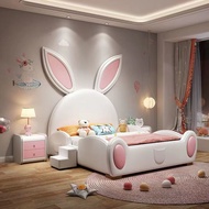 B45 Children's Bed Rabbit Ear Princess Bed Slide Bed Guardrail Bed Bed Bed Large Bed Lift Bed Storag