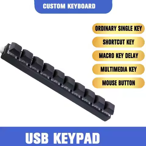 Custom Mini USB Wired 10 Keys Keyboard DIY Shortcut Keyboard Black USB Programmable Macro Mechanical