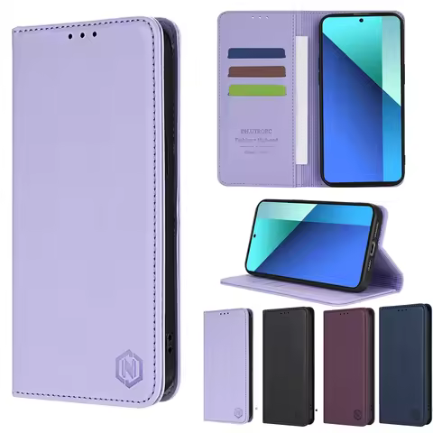 Wallet Skin Phone Magnetic Card Slot Flip Leather Case For Xiaomi 14T 13T 11T Poco X7 X6 C75 M6 Redm