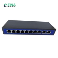 9 Port 10/100Mbps 8 POE Port & 2 Uplink Power Over Ethernet Switch Adapter New